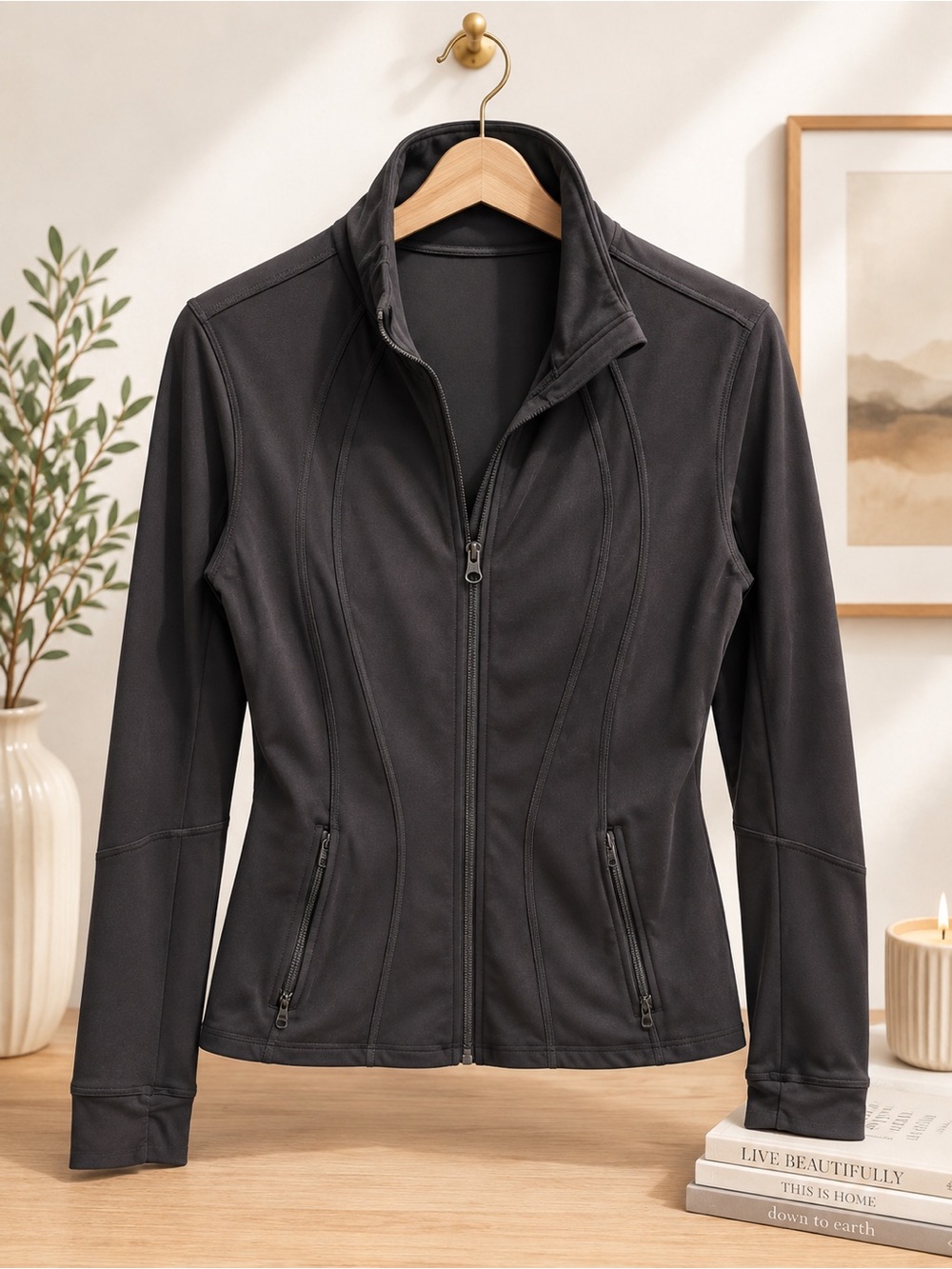 Women's Black Zip-Front Performance Jacket